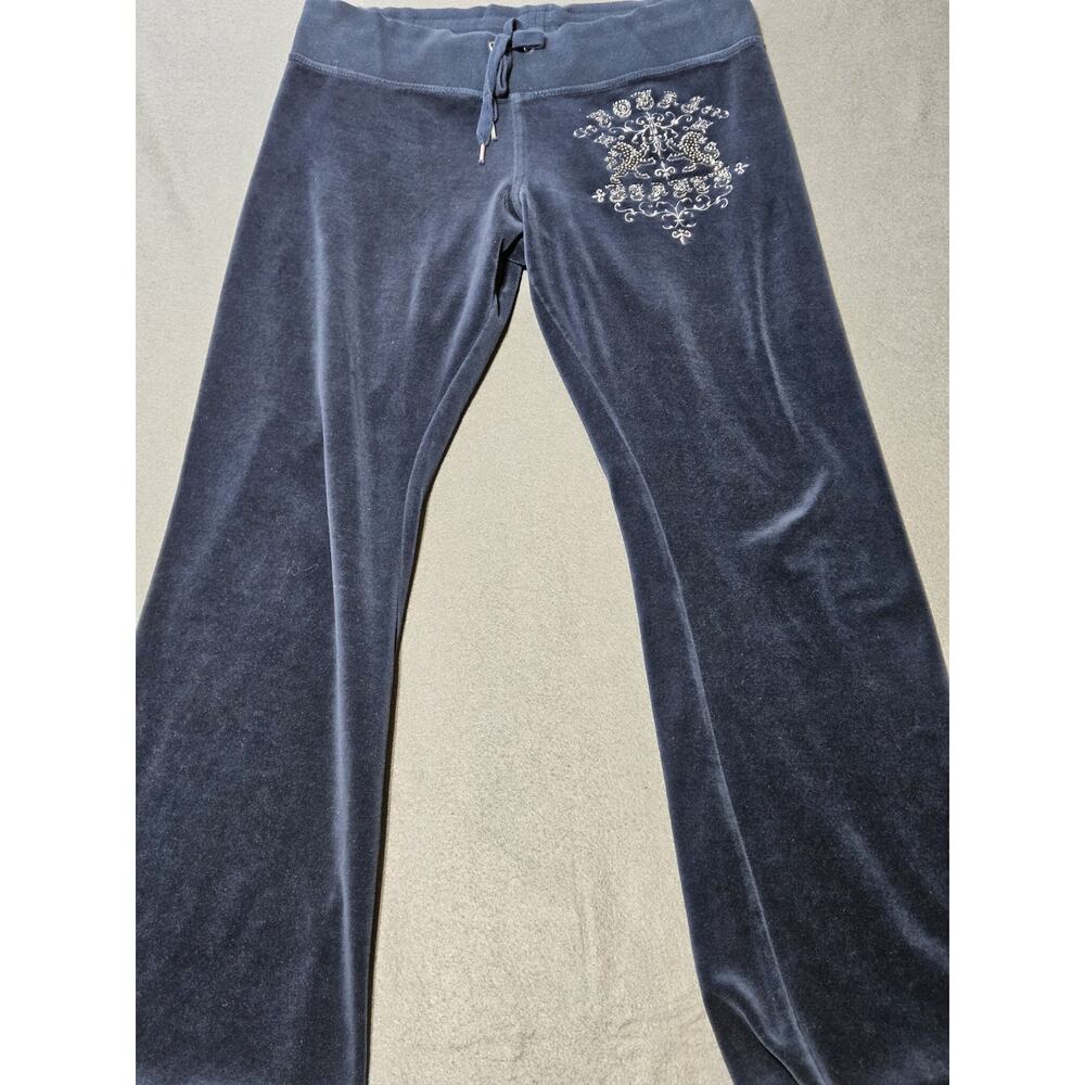 Vintage Express Womens Medium Bedazzled Royal Blue Decorative Top & Bottom Set - Picture 12 of 16